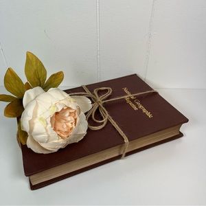 Antique National Geographic Magazine Book (1911) Home Decor Book Stack Staging